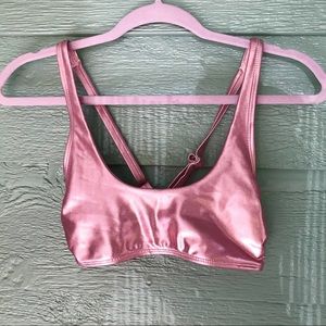 Pink Metallic Bikini Top